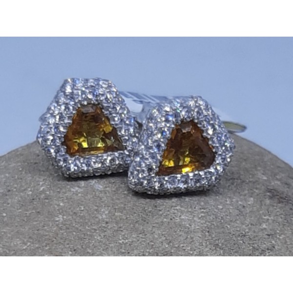 Pendientes topacio con brillantes