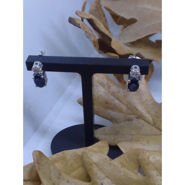 Par pendientes brillantes zafiro brillantes