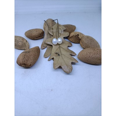 Pendientes oro perla
