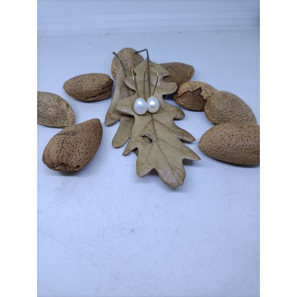 Pendientes oro perla