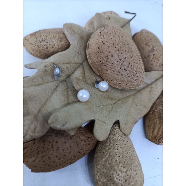 Pendientes oro perla