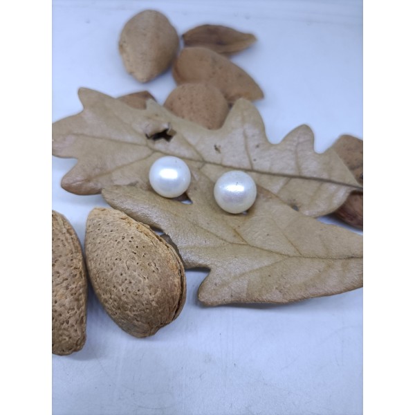 Pendiente oro perla 11mm