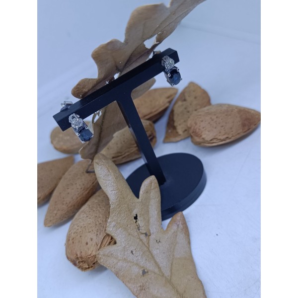 Pendientes con zafiro y brillantes