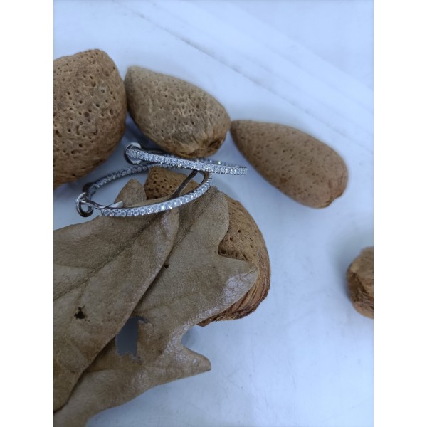 Aros oro blanco con brillantes