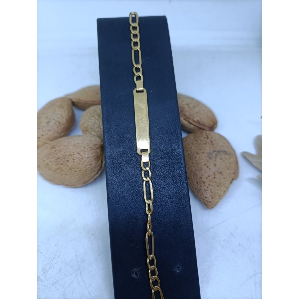 Pulsera oro placa 3x1