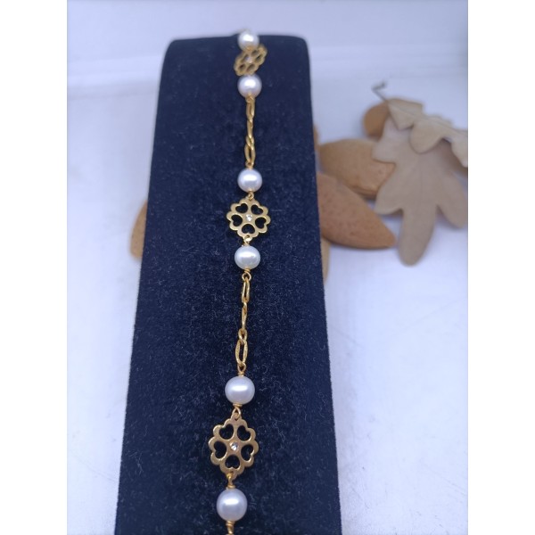 Pulsera oro motivo perla