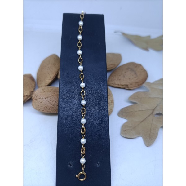 Pulsera perlas oro