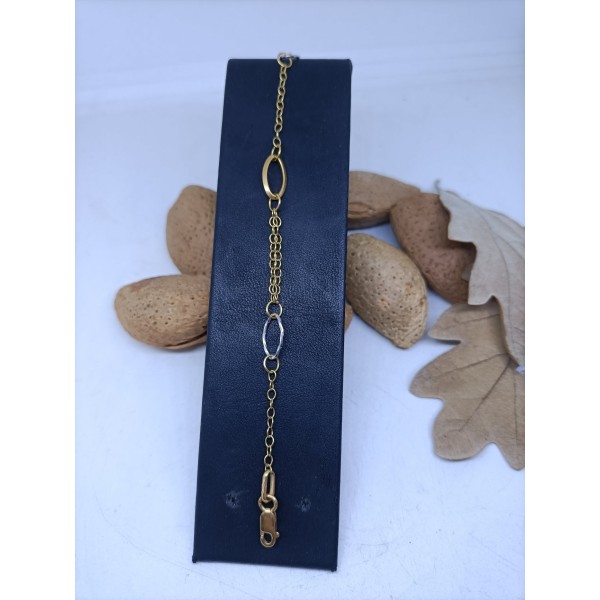 Pulsera oro bicolor oval