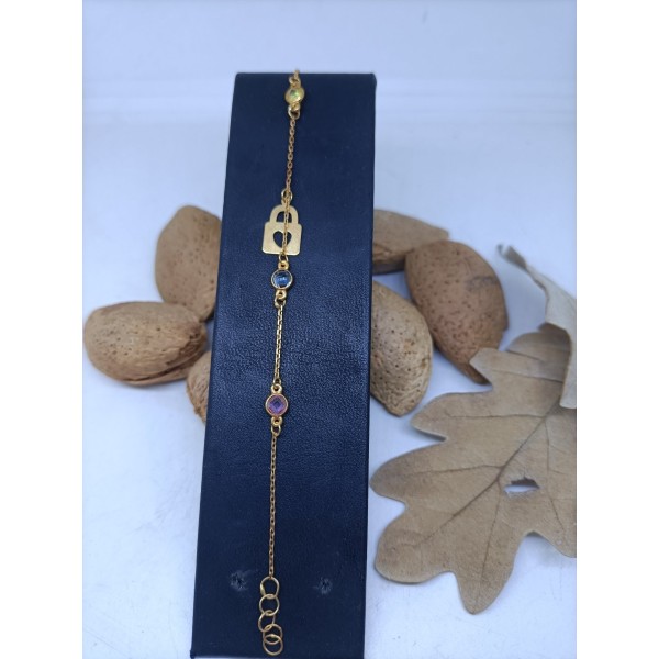 Pulsera oro piedra