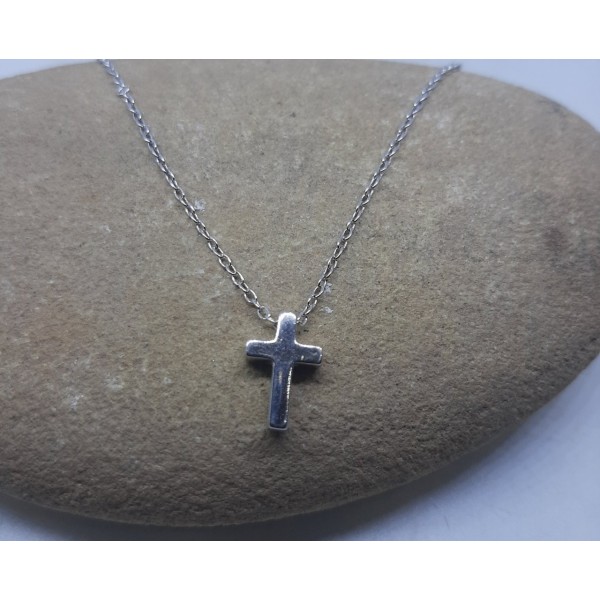 Cadena con cruz plata