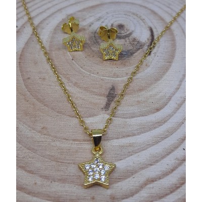 Cadena con colgante y par pendientes