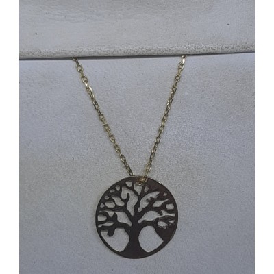Arbol de la vida con cadena oro amarillo