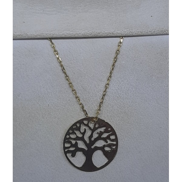 Arbol de la vida con cadena oro amarillo