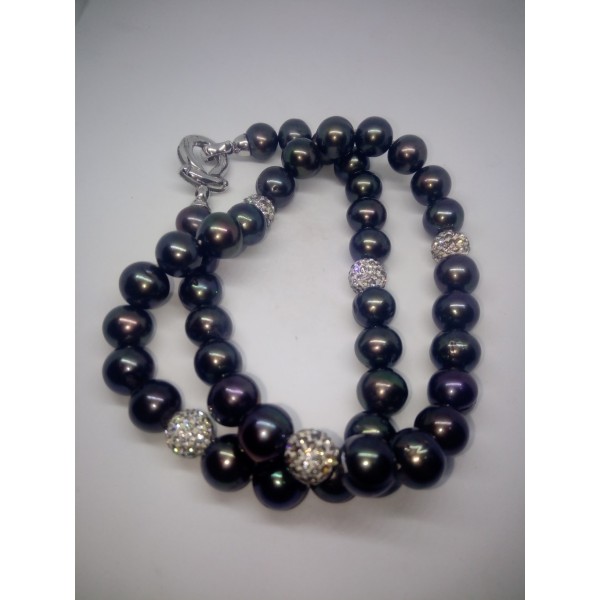 Collar perla grises