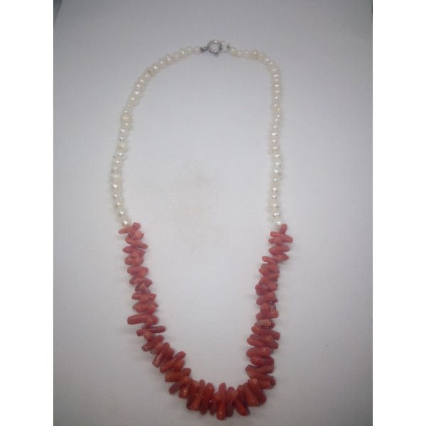 Collar perla con coral