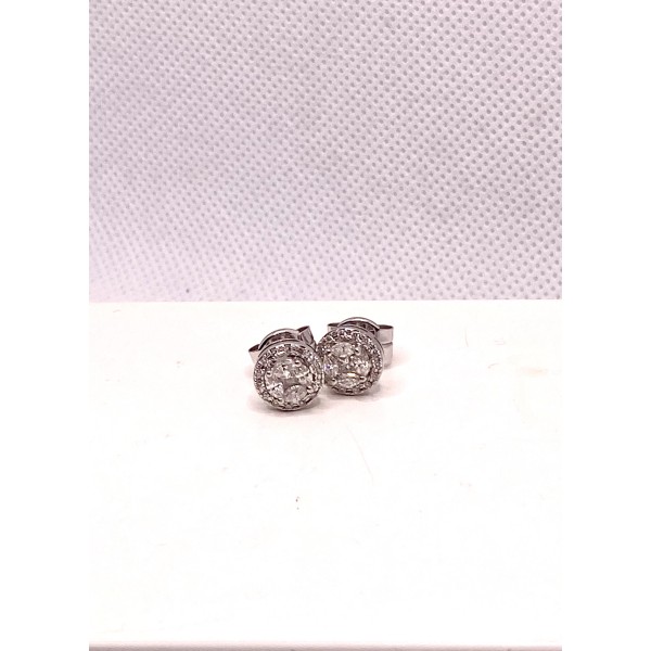 par pendientes de oro blanco con brillantes