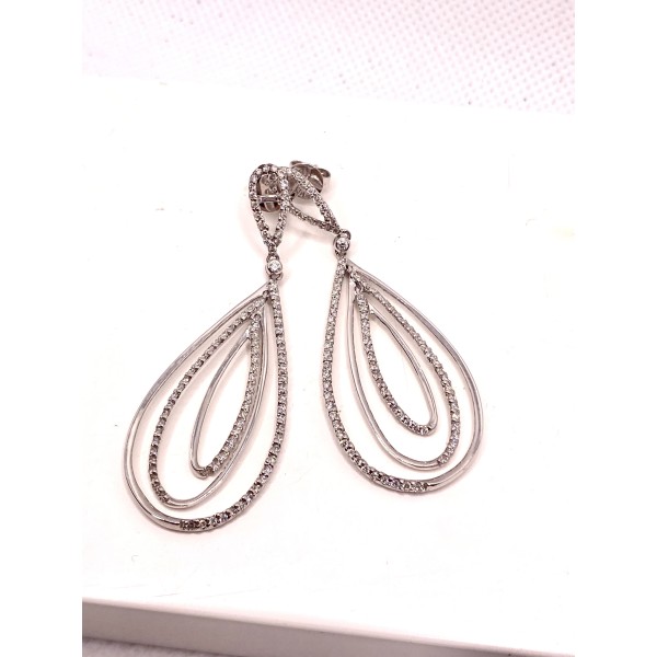 par pendientes de oro blanco con brillantes