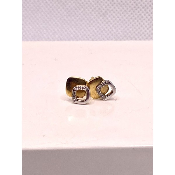 par pendientes de oro amarillo con brillantes