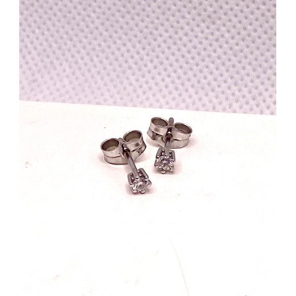 par pendientes oro blanco con brillante