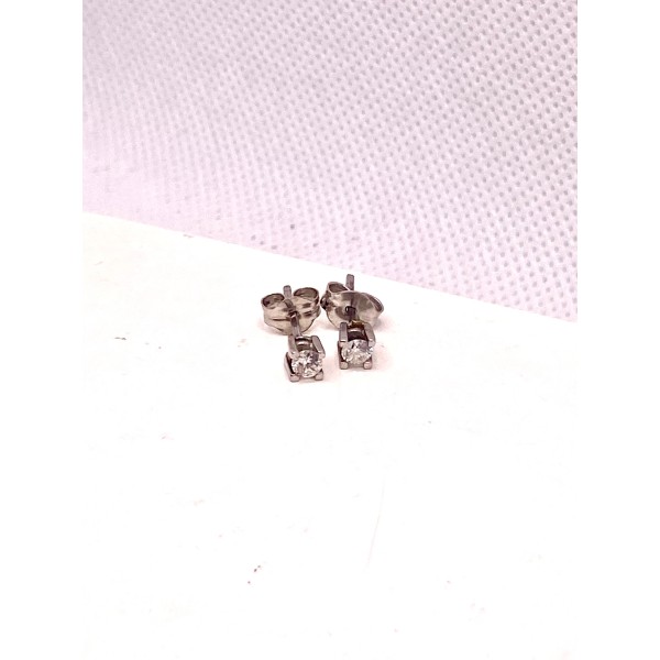 par pendientes oro blanco con brillante