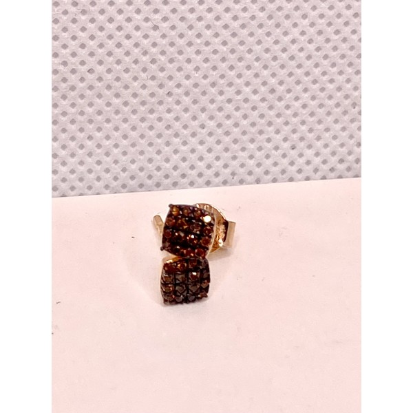 par pendientes oro rosa con brillantes brown.