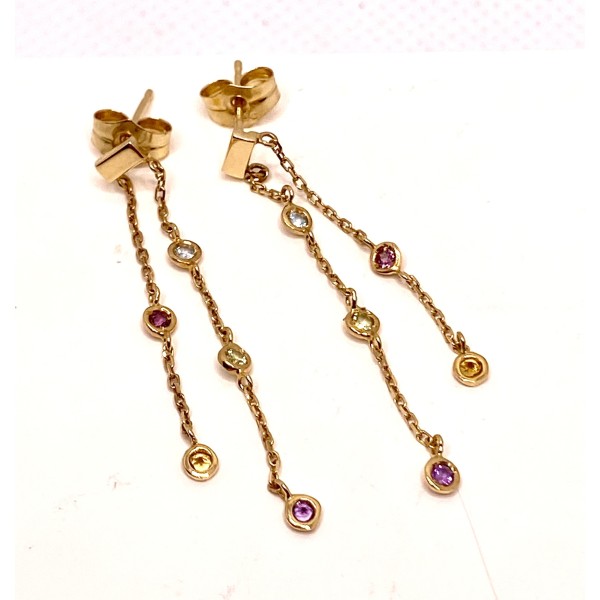 par pendientes oro amarillo con zc color.