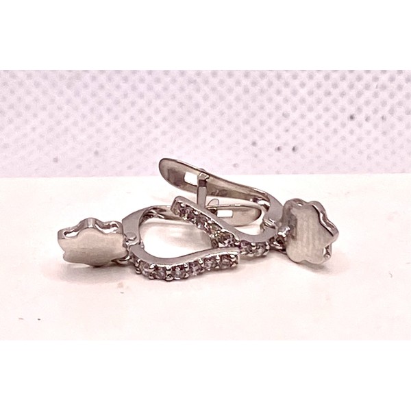 par pendientes oro blanco