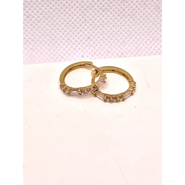 par pendientes aro oro blanco