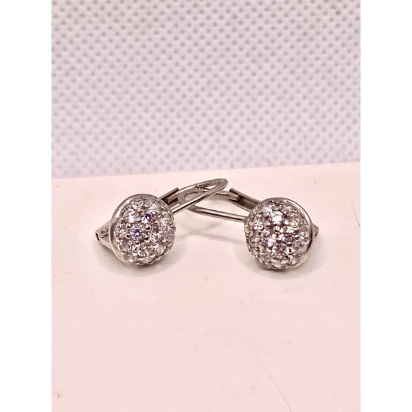 par pendientes oro blanco con zc largos