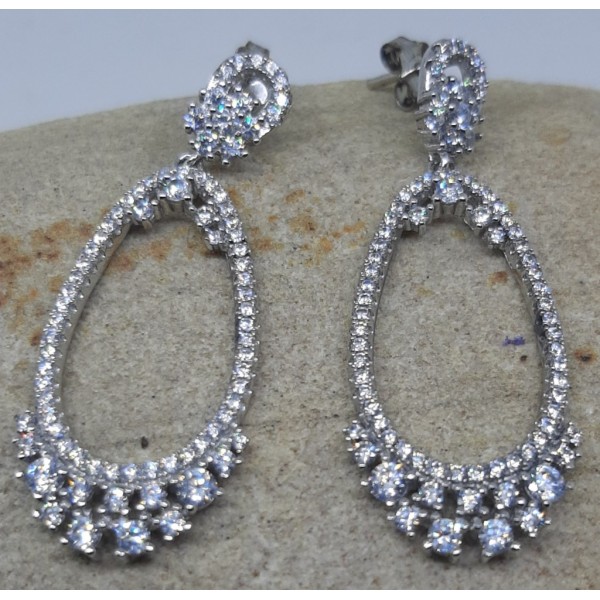 Pendientes largos plata