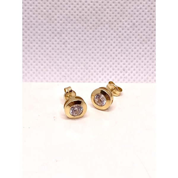 par pendientes oro amarillo con brillante