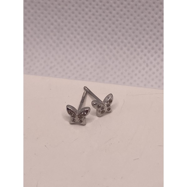 par pendientes oro blanco mariposa