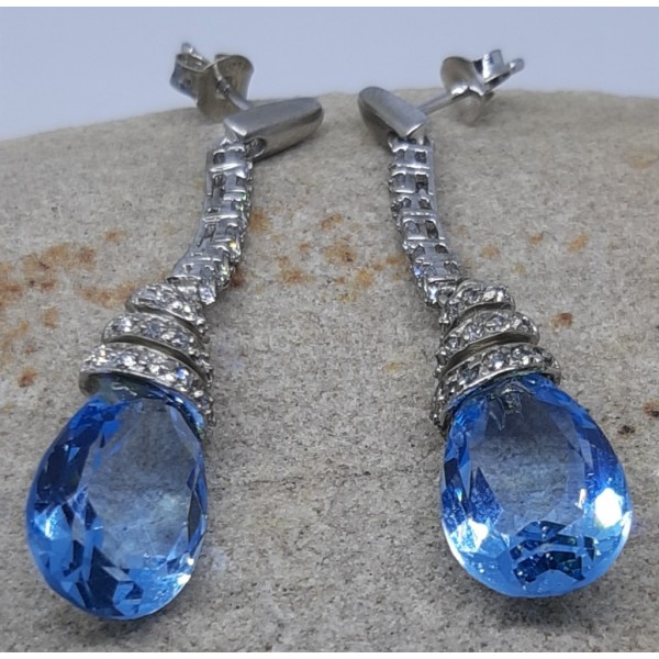 Pendientes largos plata
