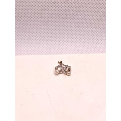 par pendientes oro blanco bebe