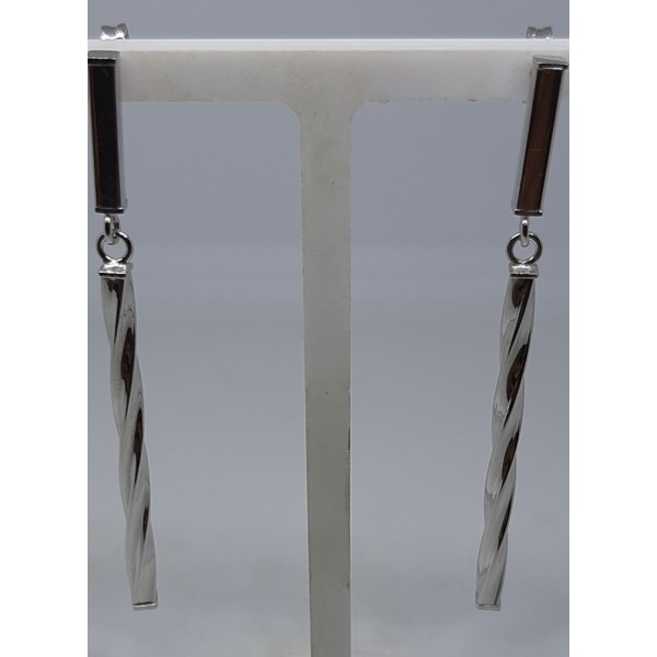 Pendientes largos plata