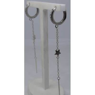Pendientes largos plata