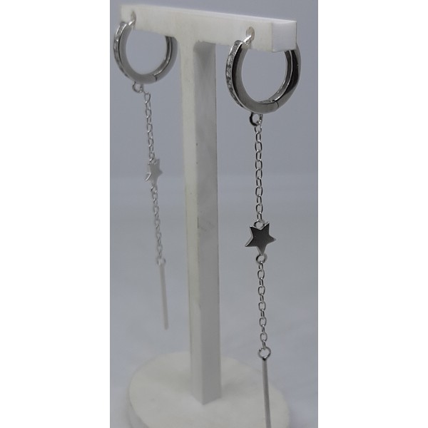 Pendientes largos plata