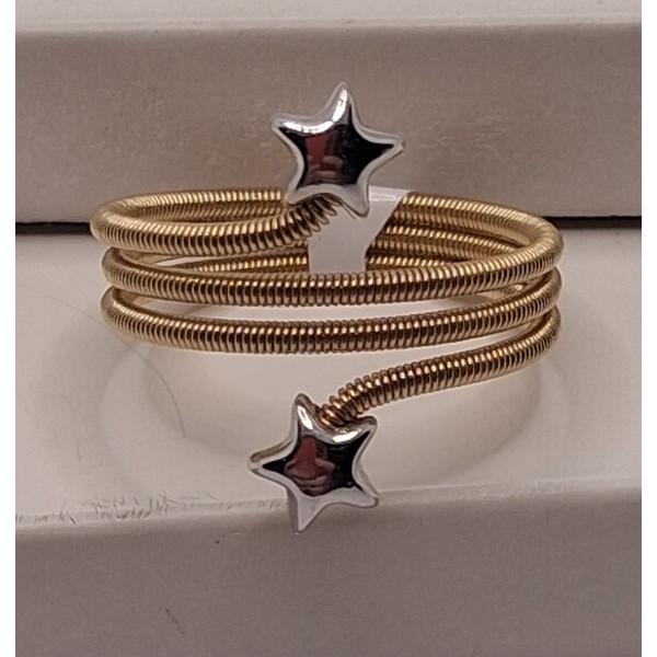 Anillo estrella bicolor