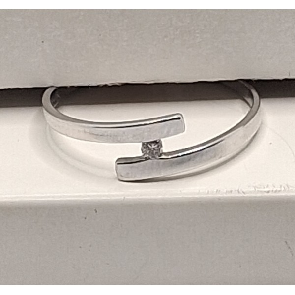 Anillo oro blanco con brillantes