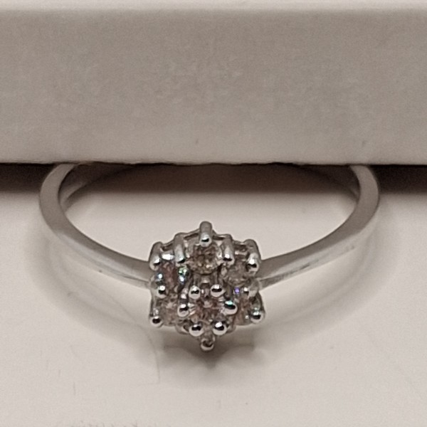Anillo oro blanco con brillantes