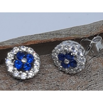 Pendientes largos con piedra color