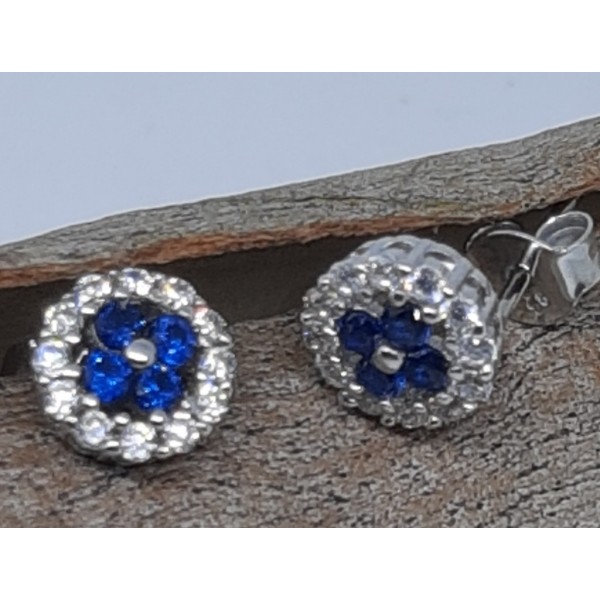 Pendientes largos con piedra color