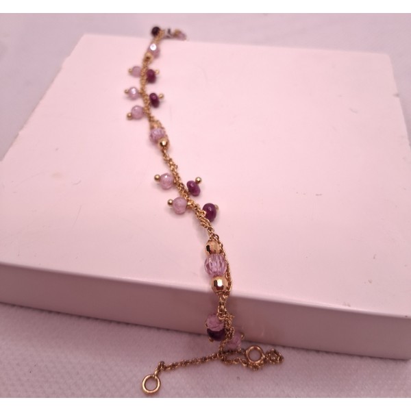 pulsera piedra color oro de 18 ktes