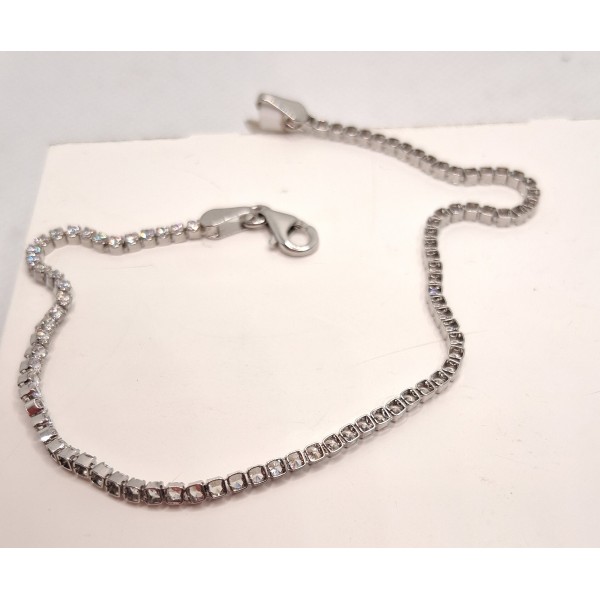 pulsera oro blanco con zc de 18 ktes