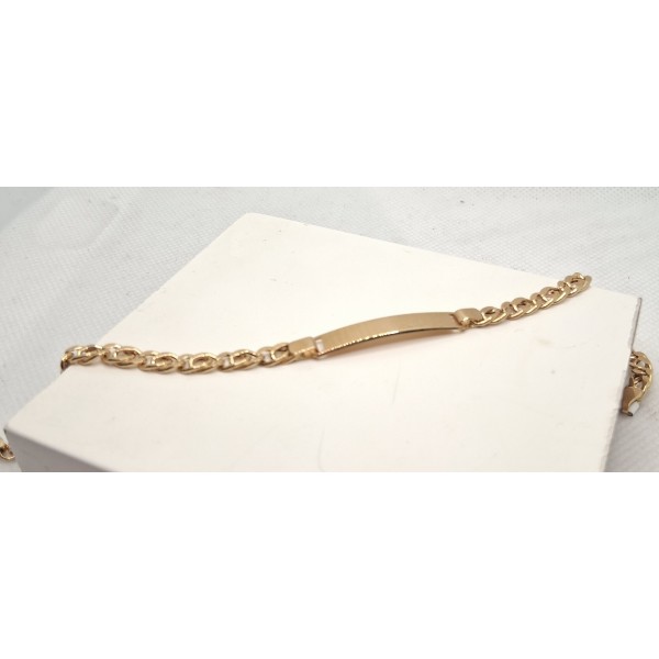 pulsera oro placa de 18 ktes