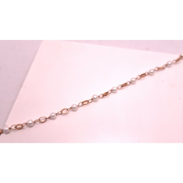 pulsera oro amarillo con perlas de 18 ktes