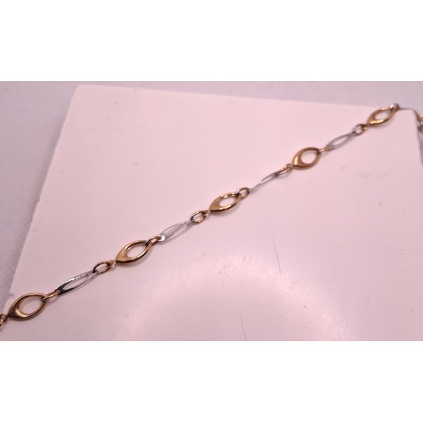 pulsera oro bicolor de 18 ktes