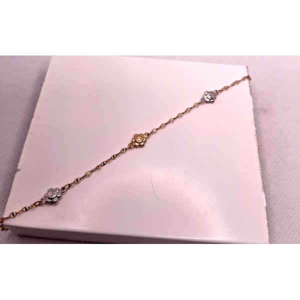 pulsera oro bicolor de 18 ktes