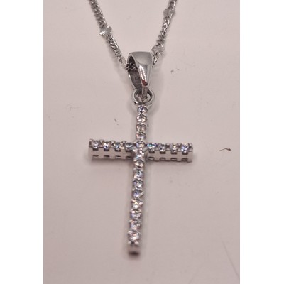 cruz oro blanco con zc de 18 ktes