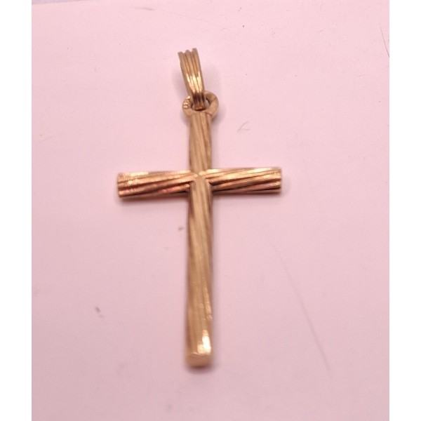 cruz bicolor de oro de 18 ktes